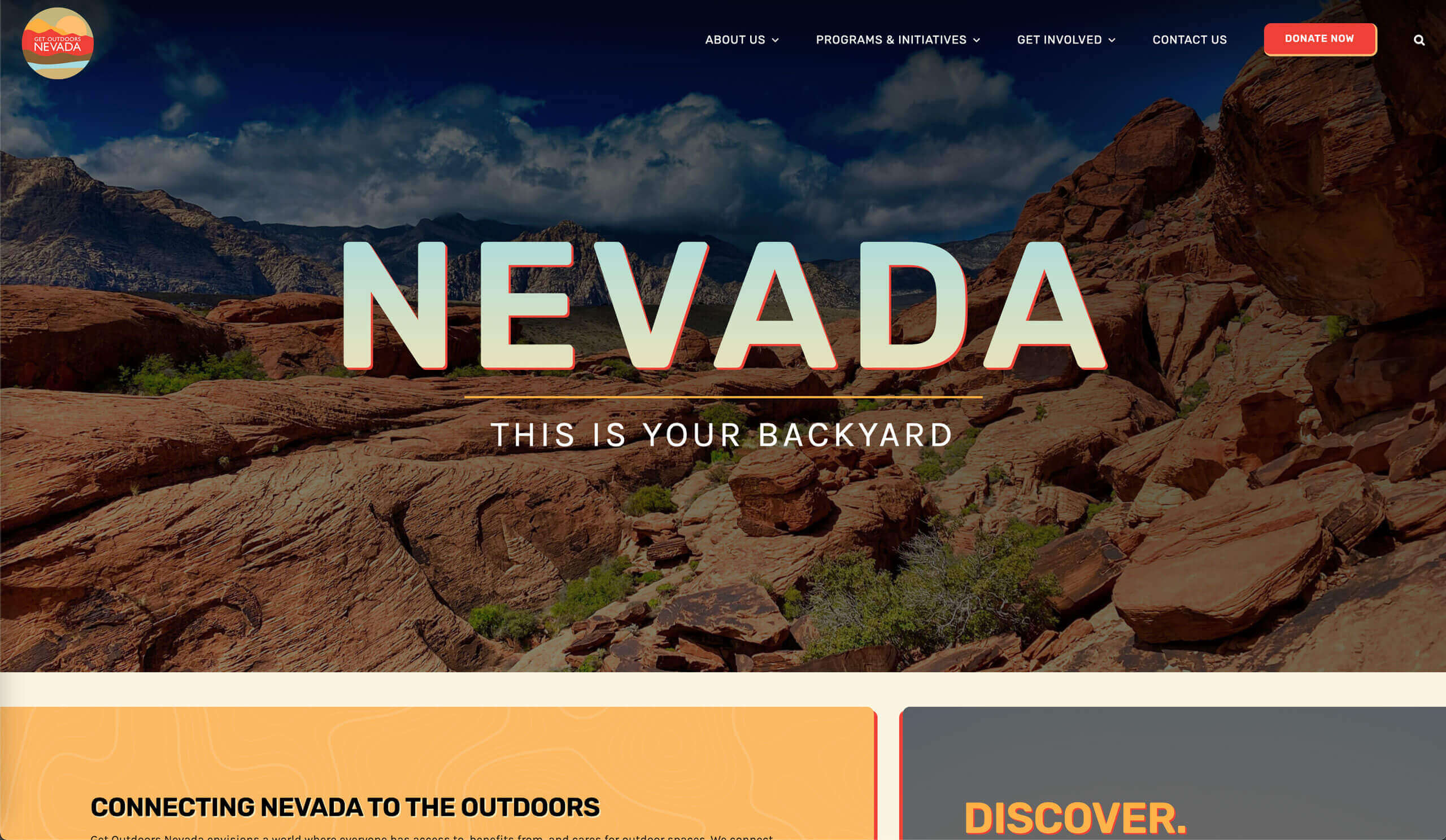 Get Outdoors Nevada website screenshot