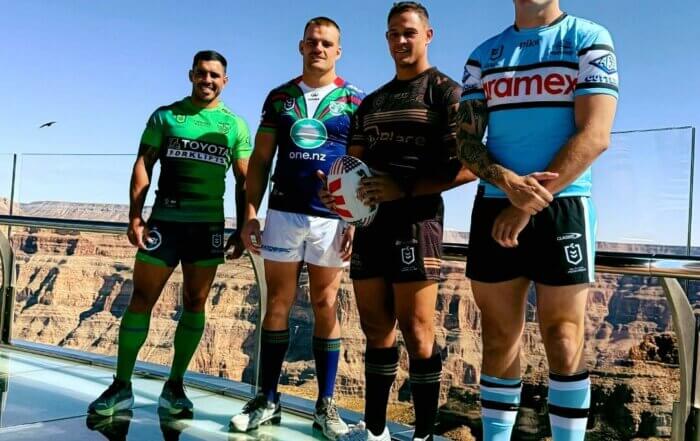 Rugby players on the Grand Canyon Skywalk