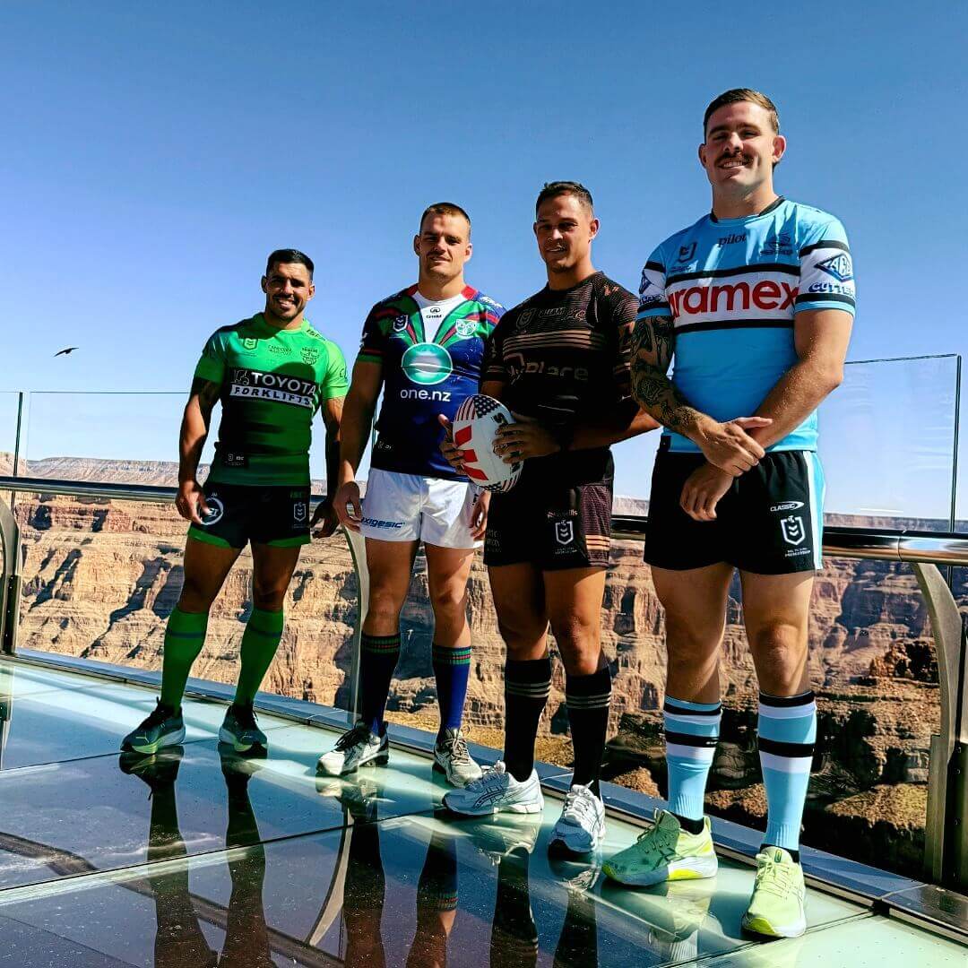 Rugby players on the Grand Canyon Skywalk