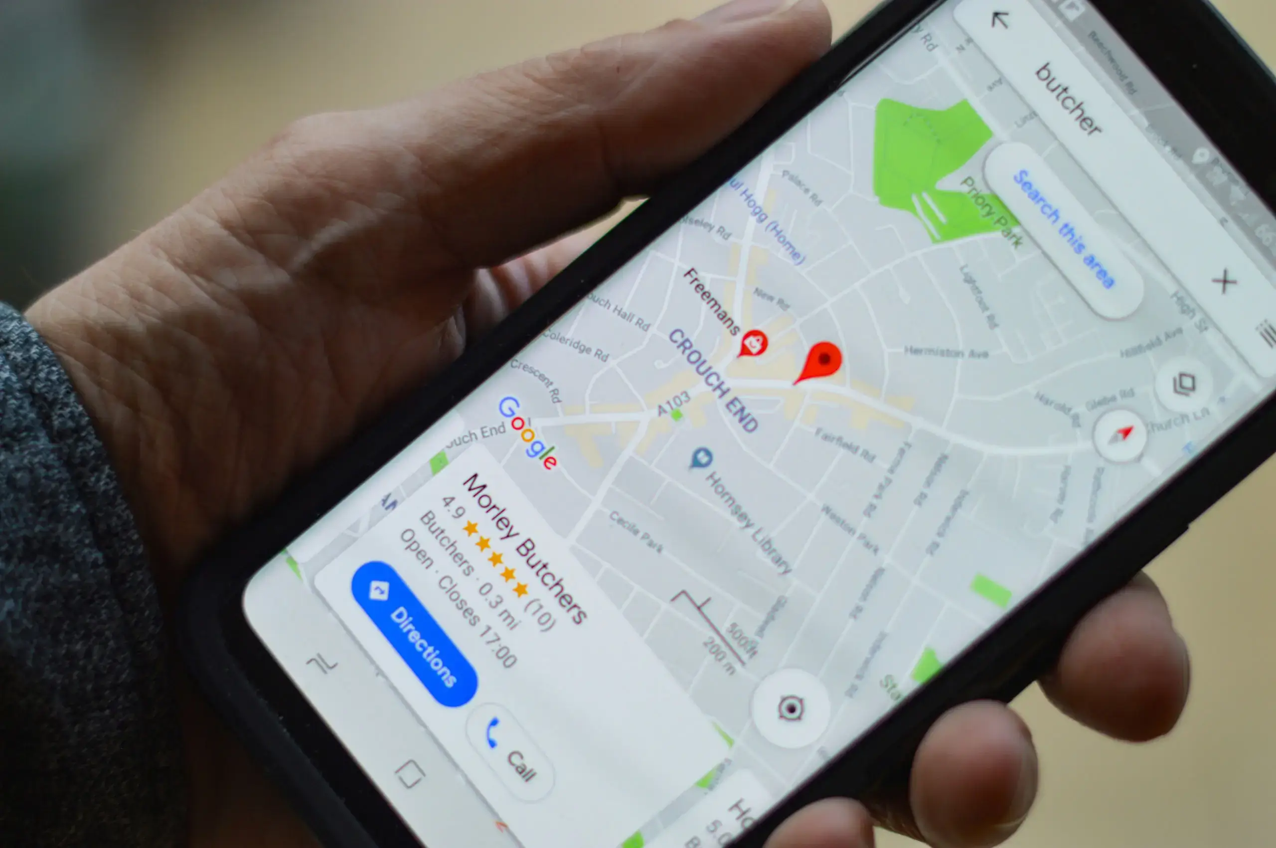 Google Maps on a phone